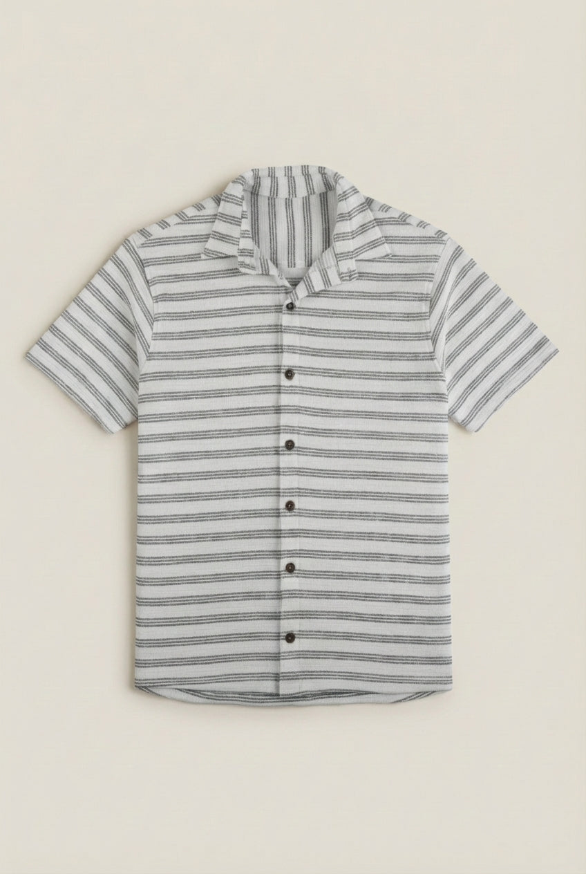 Camisa tejido textura de algodón - Azul