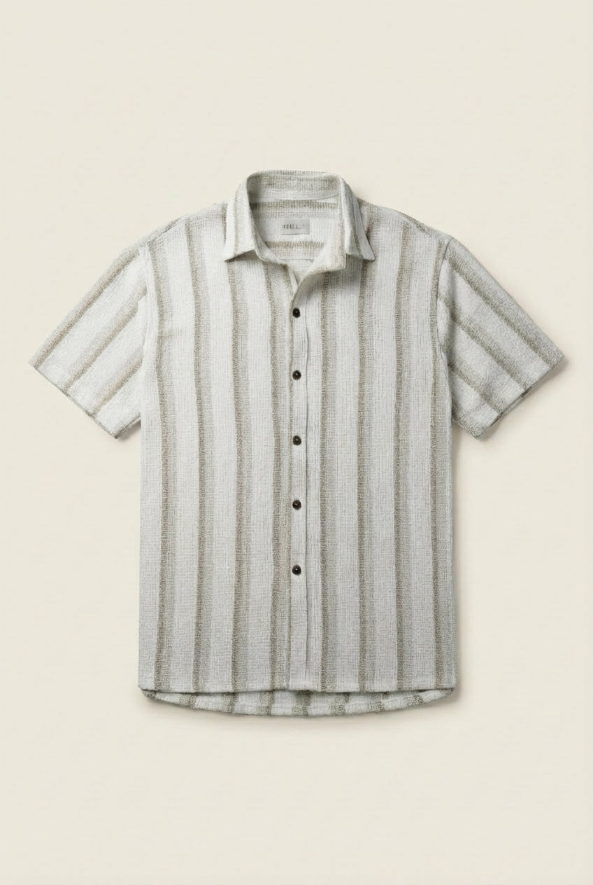 Camisa tejido textura de Lino - Gris