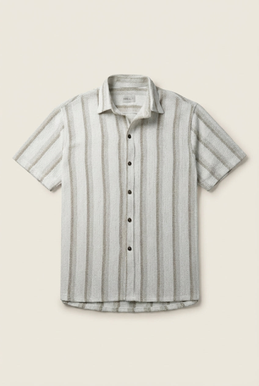 Camisa tejido textura de Lino - Baige