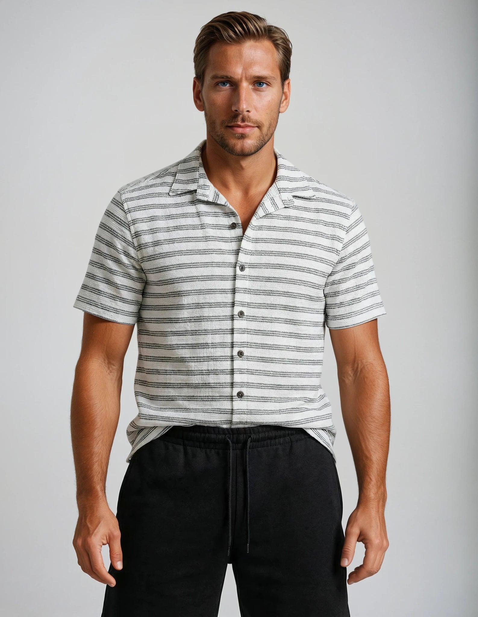 Camisa tejido textura de algodón - Azul