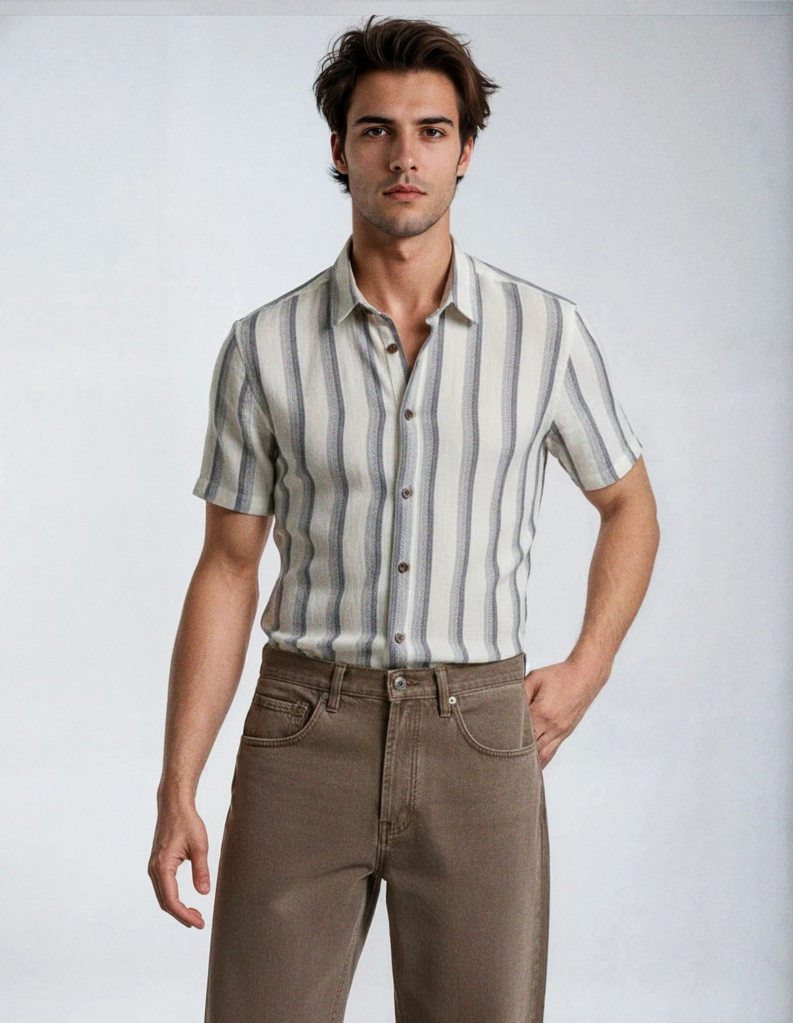 Camisa tejido textura - Gris